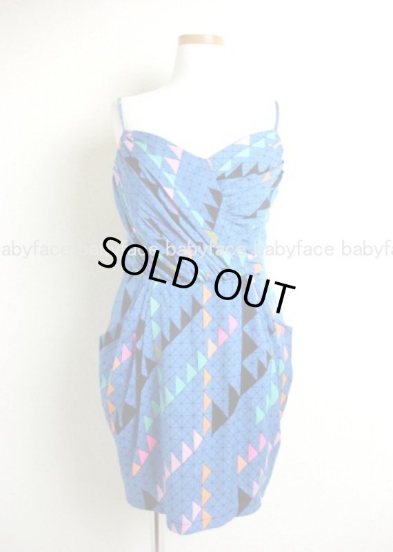 画像1: 1点のみ！Mara Hoffman ジオメトリック柄ブルードレス (1)