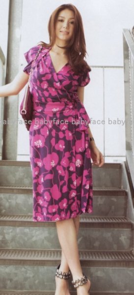 画像2: 再販売!【山田優さん着用・VERY掲載】Diane Von Furstenberg ダイアンフォンファステンバーグ Riddle Wrap Dress ピンク (2)