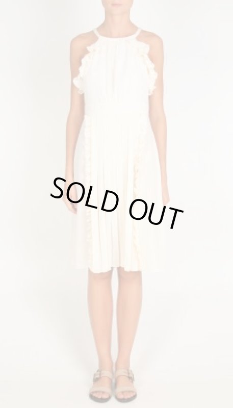 画像1: Tibi 　ラッフルプリーツドレス　　アイボリーホワイト (1)