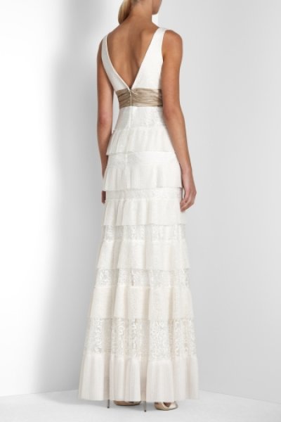 画像1: BCBG MAXAZRIA　　CARLY TIERED-LACE GOWN