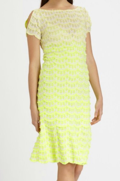 画像1: Nanette Lepore　　Homecoming Lace Dress　Citron (1)