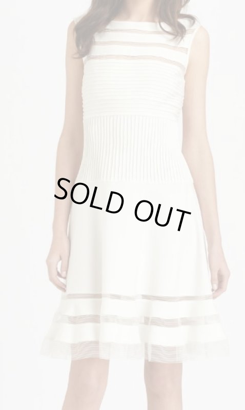 画像1: Tadashi Shoji   Flounce Skirt Dress アイボリー (1)