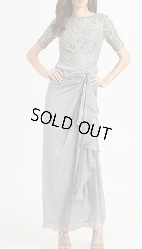 画像1: 【ヴァンサンカンウエディング掲載】Tadashi Shoji  メッシュ＆シフォンドレープドレス (1)