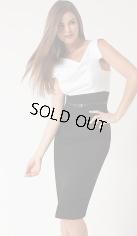 画像1: Black Halo 　Jackie O　カラーブロックドレス　ホワイト (1)