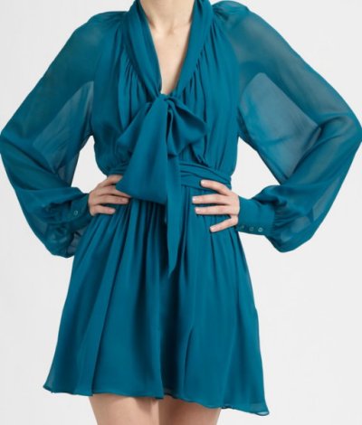 画像1: 【ジェニファーロペス愛用、ドラマ使用】Rachel Zoe     Arielle Bishop Sleeve Dress   TEAL