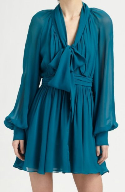 画像2: 【ジェニファーロペス愛用、ドラマ使用】Rachel Zoe     Arielle Bishop Sleeve Dress   TEAL