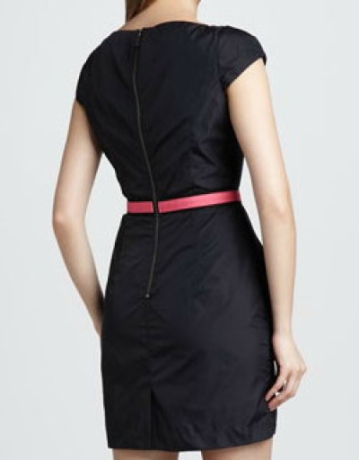 画像1: Milly      Tuck-Neck Belted Sheath Dress 