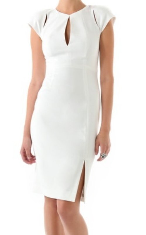 画像1: Black Halo   Eddie Sheath Dress ホワイト (1)