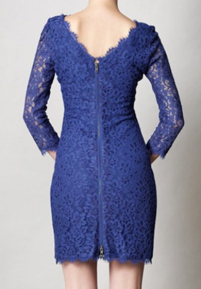 画像1: 【セレブ多数愛用】Diane von Furstenberg　　Zarita Lace Dress ブルー