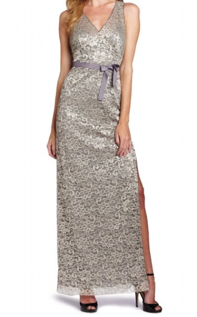 画像2: 【ヴァンサンカンウエディング掲載】BCBG MAXAZRIA    METALLIC LACE EVENING GOWN