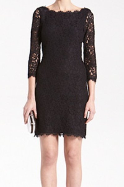 画像1: 【浅田真央さん、Laurie Holden愛用、ドラマ使用】Diane von Furstenberg　　Zarita Lace Dress ブラック (1)