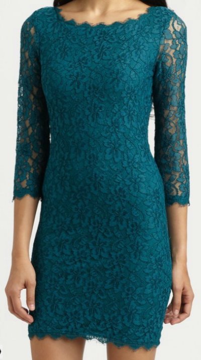 画像1: 【Lindsay Price愛用】Diane von Furstenberg　　Zarita Lace Dress  DEEP TEAL