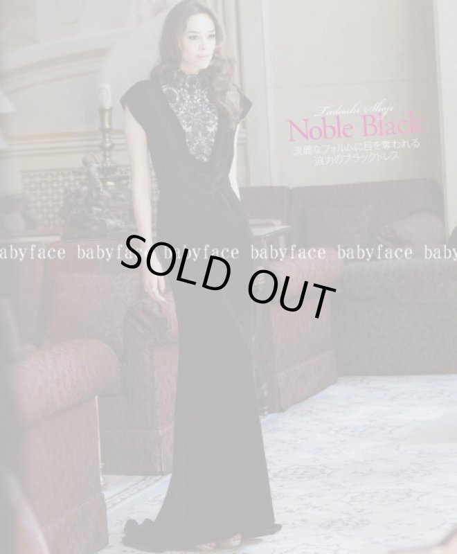 画像2: 【ヴァンサンカン掲載】Tadashi Shoji   タートルネックベルベットドレス ブラック (2)