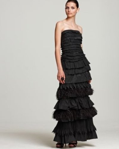 画像1: BCBG MAXAZRIA     STRAPLESS TAFFETA GOWN DRESS