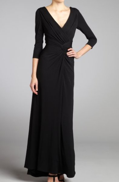 画像1: 【ドラマに衣装協力】Tadashi Shoji    Jersey Gown ブラック (1)