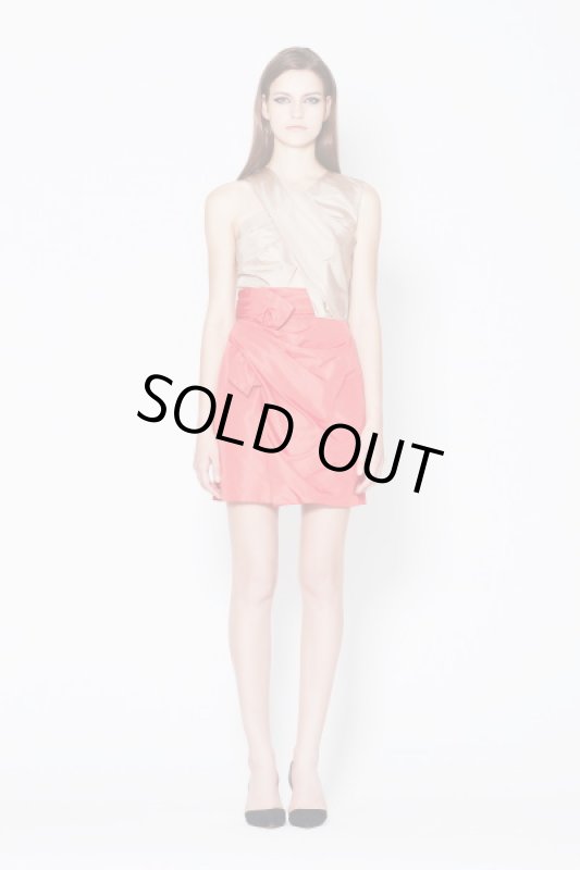 画像1: 【シェリル・コール愛用】3.1 Phillip Lim   Colorblock Taffeta Bow-Front Dress    GERANIUM/NUDE (1)