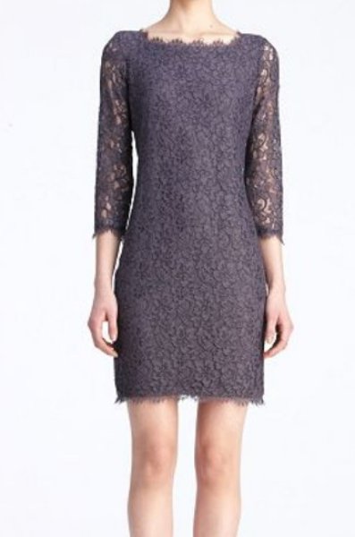 画像1: 【セレブ多数愛用】Diane von Furstenberg　　Zarita Lace Dress グレー (1)