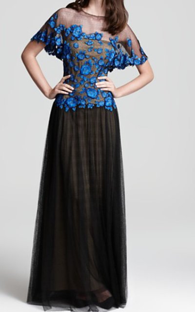 画像2: Tadashi Shoji 　　 Embroidered Bodice Flower Gown