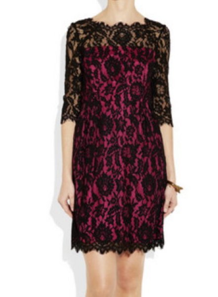 画像1: 再販売【AneCan掲載】Milly ミリー　 Stella Dress    Black and Fuchsia (1)