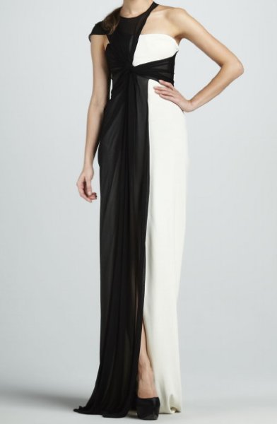 画像1: Halston Heritage   Side Drape Gown (1)