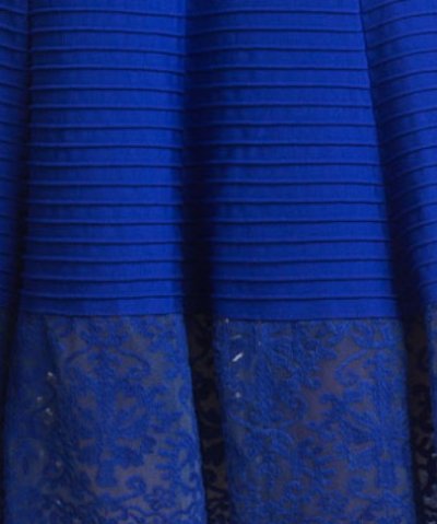 画像1: 【Kate Flannery愛用】Tadashi Shoji レーストリムピンタックドレス MARINA　ブルー系