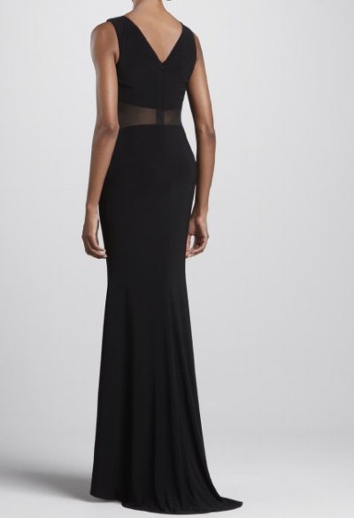 画像1: Mark + James by Badgley Mischka     Sleeveless Drape-Neck Gown