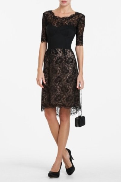 画像1: BCBG MAXAZRIA　　 LILA LACE DRESS  12101 (1)