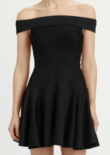 画像1: Halston Heritage　　　Off-The-Shoulder Ponte Dress　 (1)