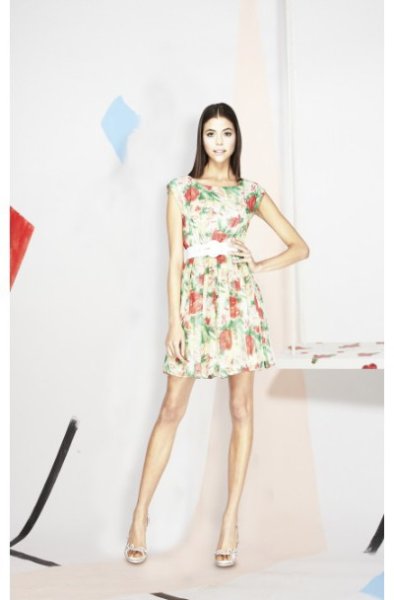 画像1: Alice + Olivia　アリスアンドオリビア　　Matilda Floral Print Silk Dress (1)