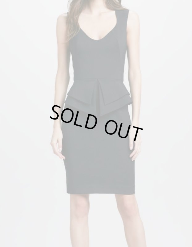 画像1: Black Halo     Valentina Peplum Dress   Black  (1)