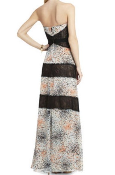 画像1: 【福井セリナさん、綺咲愛里さんに衣装提供】BCBGMAXAZRIA　　Elle Print and Lace Blocked Halter Dress