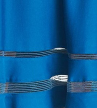 画像2: Tadashi Shoji　　 V-Neck Tulle Trim Fit & Flare Dress  NIGHTFALL ブルー系