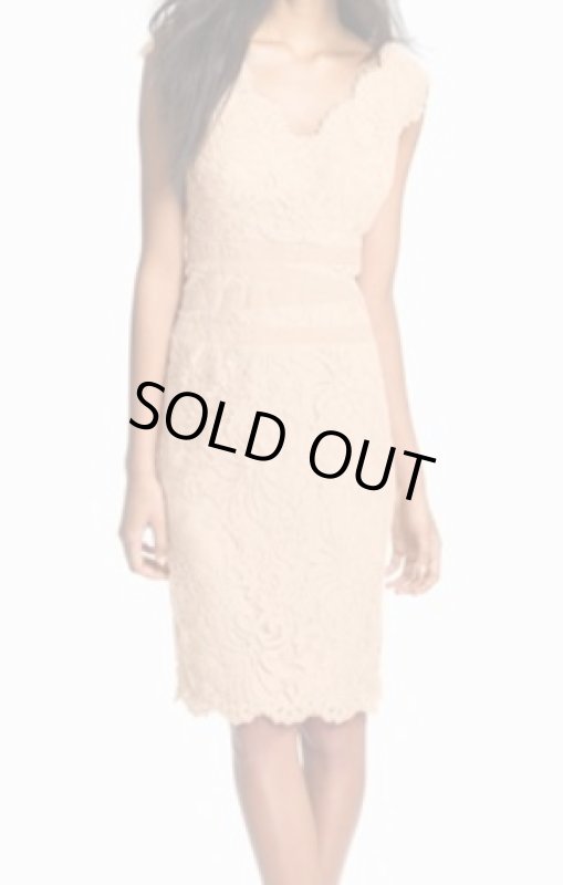 画像1: Tadashi Shoji   Scalloped-Neck Lace Cocktail Dress JUTE (1)