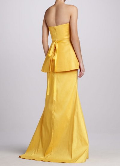 画像1: Badgley Mischka 　　　Strapless Peplum Gown　