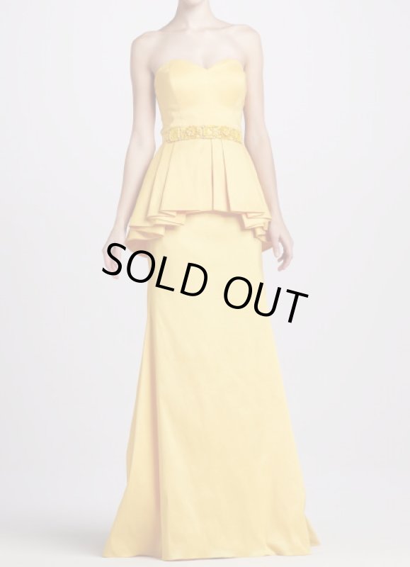 画像1: Badgley Mischka 　　　Strapless Peplum Gown　 (1)