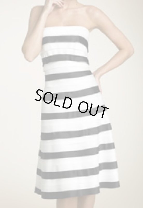 画像1: BCBG MAXAZRIA　ストライプティアードドレス (1)