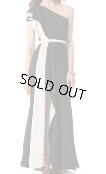 画像3: 訳あり特価!【RIZINに衣装協力】Halston Heritage   Colorblock Ruffle Gown  (3)