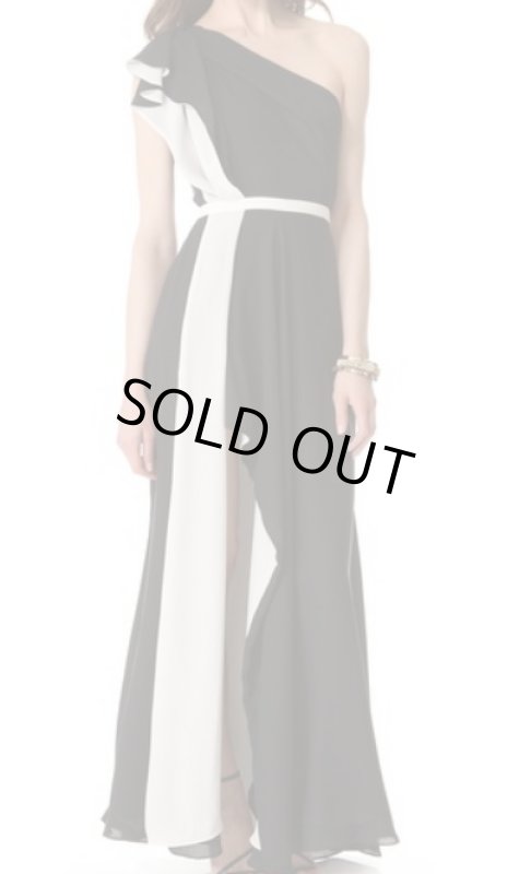 画像3: 訳あり特価！【RIZINに衣装協力】Halston Heritage 　　Colorblock Ruffle Gown  (3)