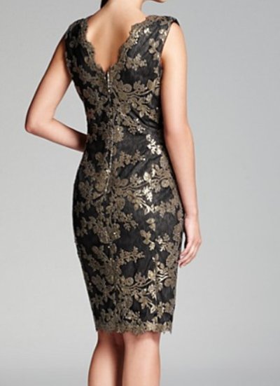 画像1: 【ドラマ使用】Tadashi Shoji    Metallic Lace Sheath Dress 