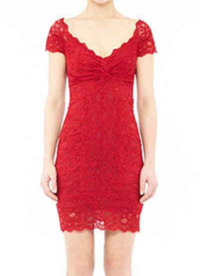 画像1: 【Jennie Garth愛用】Nicole Miller　　 Off The Shoulder Stretch Lace Dress