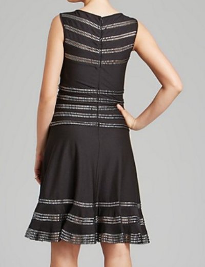 画像1: Tadashi Shoji 　　Zipper Trim Dress ブラック