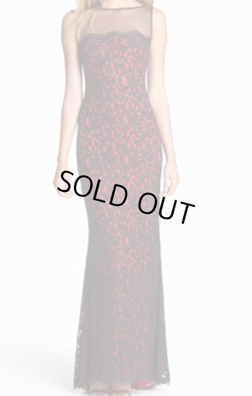 画像1: 【森口瑤子さん、ミスユニバースに衣装提供】Tadashi Shoji     Illusion Yoke Lace Gown (1)