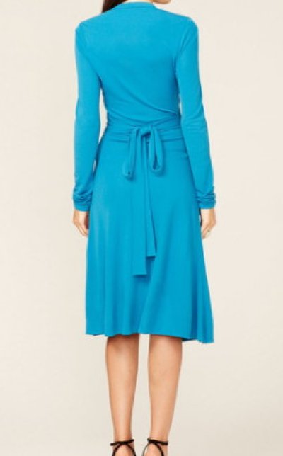 画像2: ISSA LONDON 　TURQUOISE LONG SLEEVE WRAP DRESS