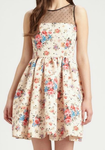 画像1: 【Leslie Mann愛用】RED Valentino レットバレンティノ　Floral Print Dress (1)