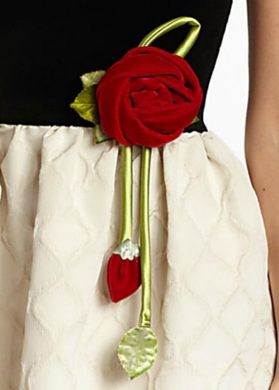 画像2: 【ローラさん着用、ヴァンサンカン掲載】RED Valentino　　Rose-Detail Velvet/Jacquard Dress　
