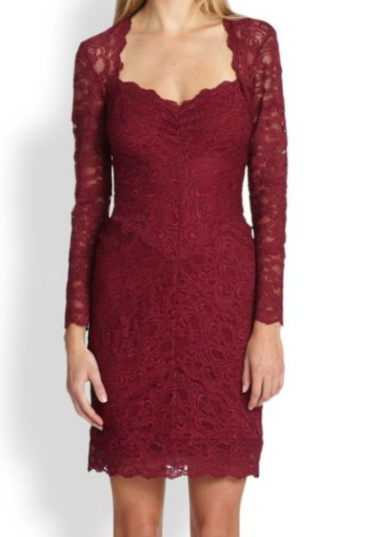 画像1: Nicole Miller　 Long Sleeve Eva Lace Dress (1)