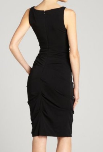 画像1: Nicole Miller　　pebble crepe drape front dress ブラック