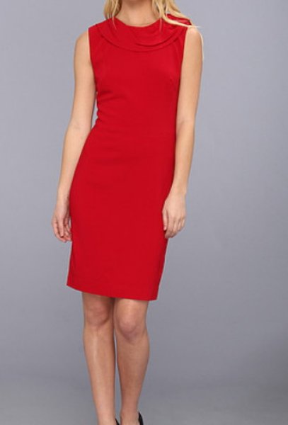 画像1: Nicole Miller  Neck Detail Stretch Crepe Dress (1)