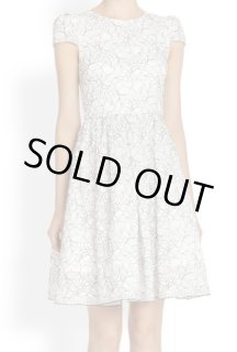 Alice + Olivia Aubree Fit-&-Flare Lace-Print Dress