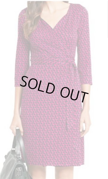 画像1: 【GOLD掲載】Diane von Furstenberg　　　New Julian Two Silk Jersey Wrap Dress　leo chain mini pink 　 (1)